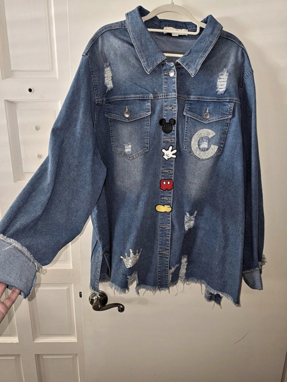 Denim Distressed Jacket Size 26/28